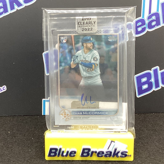 2022 Topps Clearly Authentic Chas McCormick auto