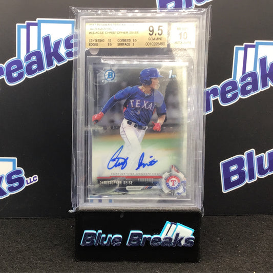 2017 Bowman Chrome Draft - Christopher Seise - Autographs - Texas Rangers - CDA-CSE - BGS 9.5