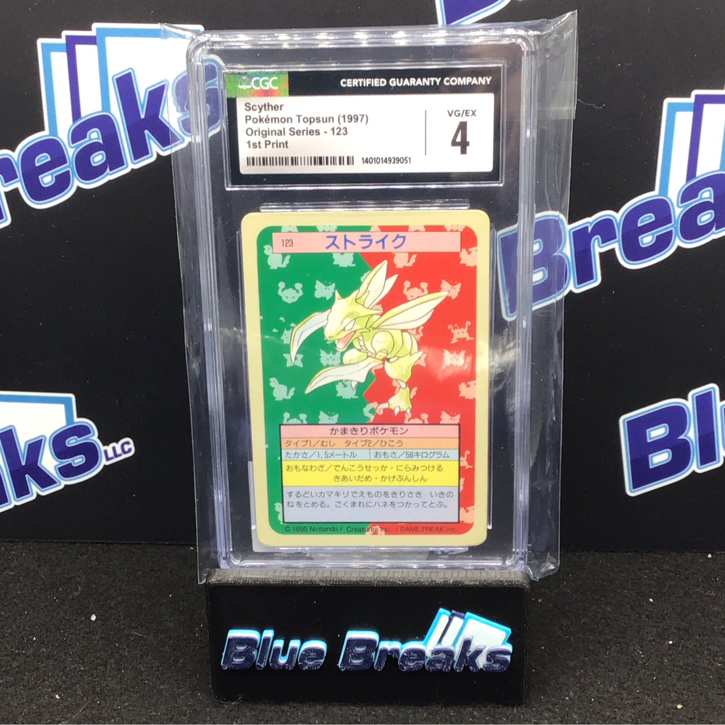 1997 Pokémon Topsun Scyther 1st Print #123 CGC 4