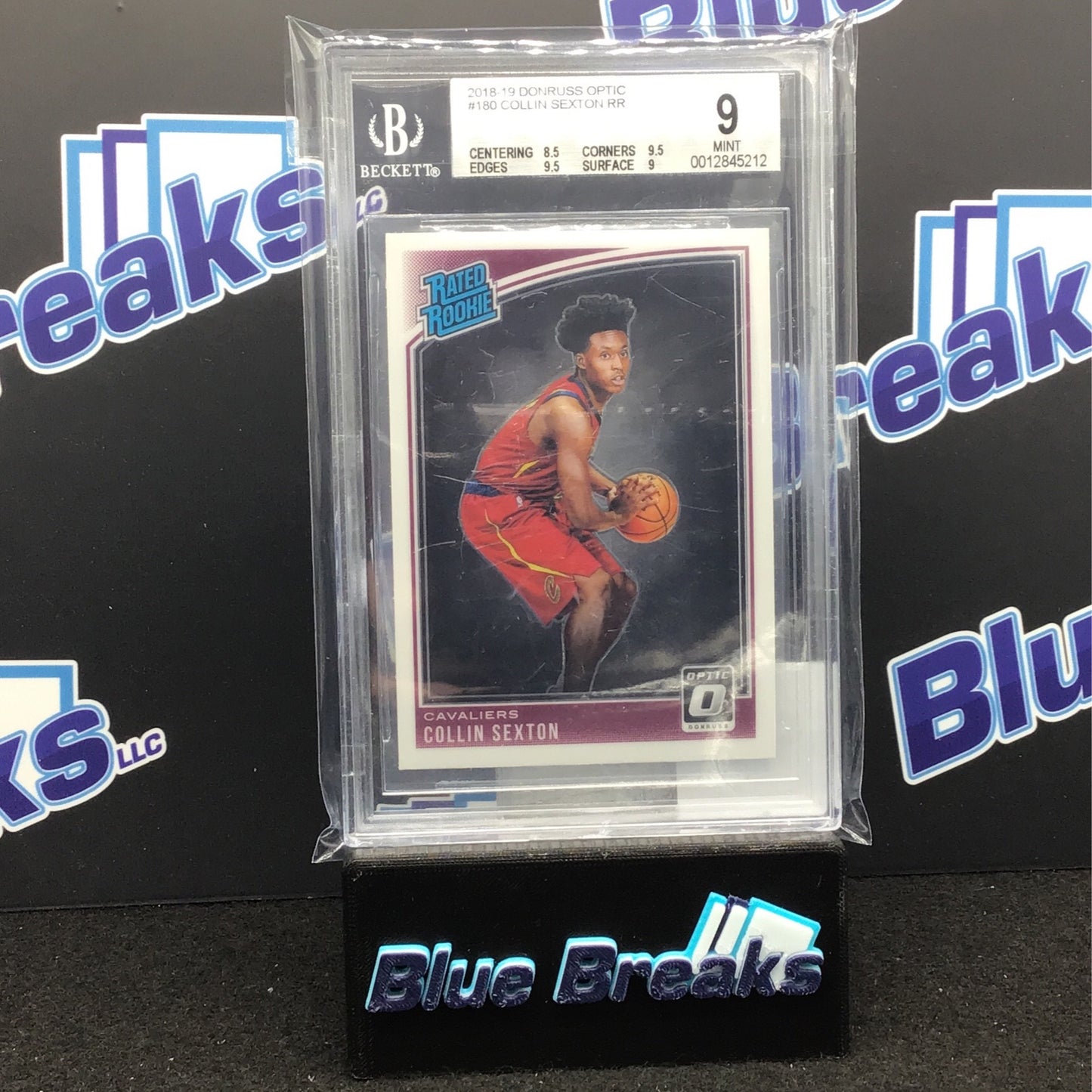 2018-19 Donruss Optic Rated Rookie Collin Sexton #180 Beckett 9 Cavaliers