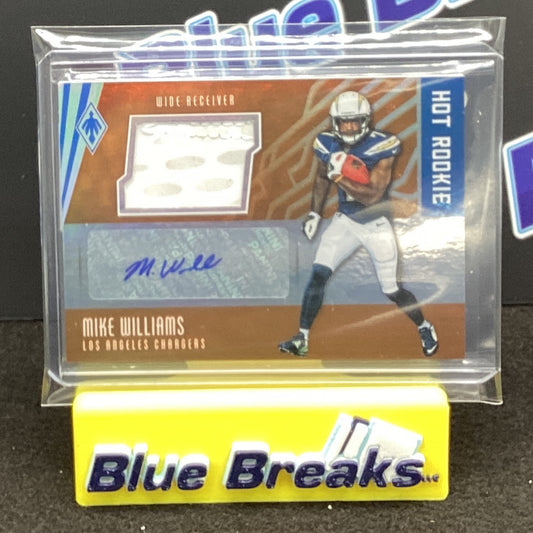 2017 Panini Phoenix Hot Rookie Mike Williams relic auto 23/25 RC #HRS-MWL Chargers