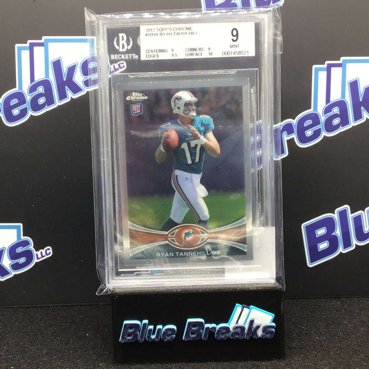 2012 Topps Chrome Ryan Tannehill #109 RC Beckett 9 Dolphins