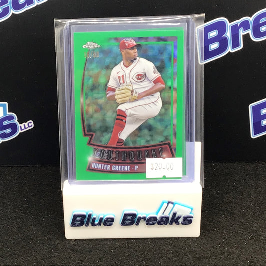 2023 Topps Chrome Green Youthquake Hunter Greene 18/99 & 88/99 #YQ-8 Reds