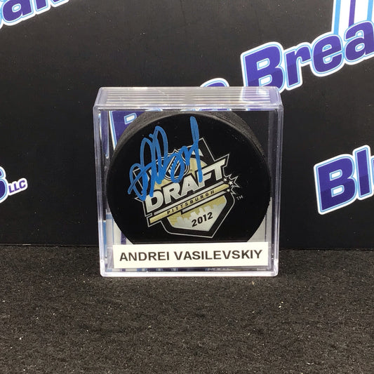 Andrei Vasilevskiy Signed Puck 2012 NHL Draft Lightning