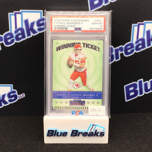 2020 Panini Contenders Winning Ticket Patrick Mahomes II #WT1 PSA 10 Chiefs
