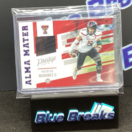 2019 Panini Prestige Alma Mater Patrick Mahomes II relic #AM-PM Chiefs
