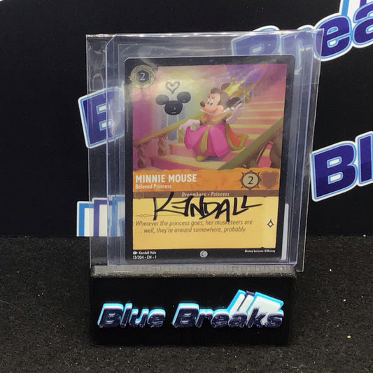 2023 Disney Lorcana the First Chapter Minnie Mouse Beloved Princess Kendall auto 13/204