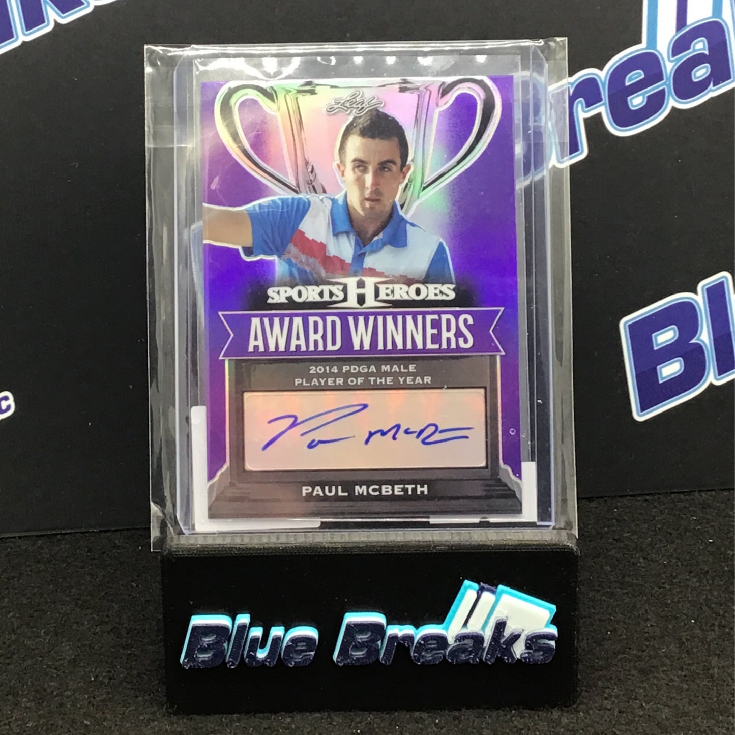 2017 Leaf Sports Heroes Award Winners Purple Paul McBeth auto #AE-PMB Disc Golfer