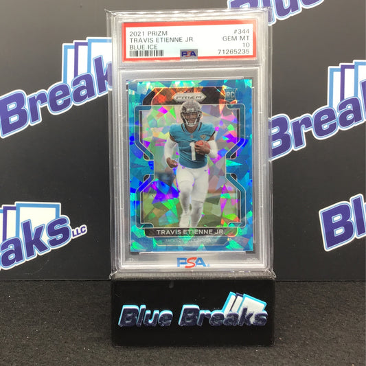 2021 Prizm - Travis Etienne Jr - Blue Ice - Jacksonville Jaguars - #344 - PSA 10