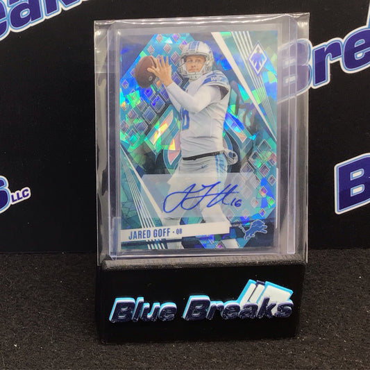 2023 Panini Phoenix Blue Ice Jared Goff auto 13/15 #27 Lions