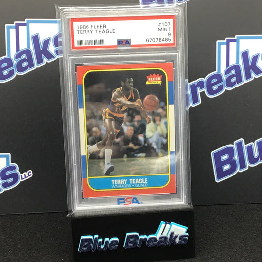 1986 Fleer - Terry Teagle - Warriors - #107 - PSA 9