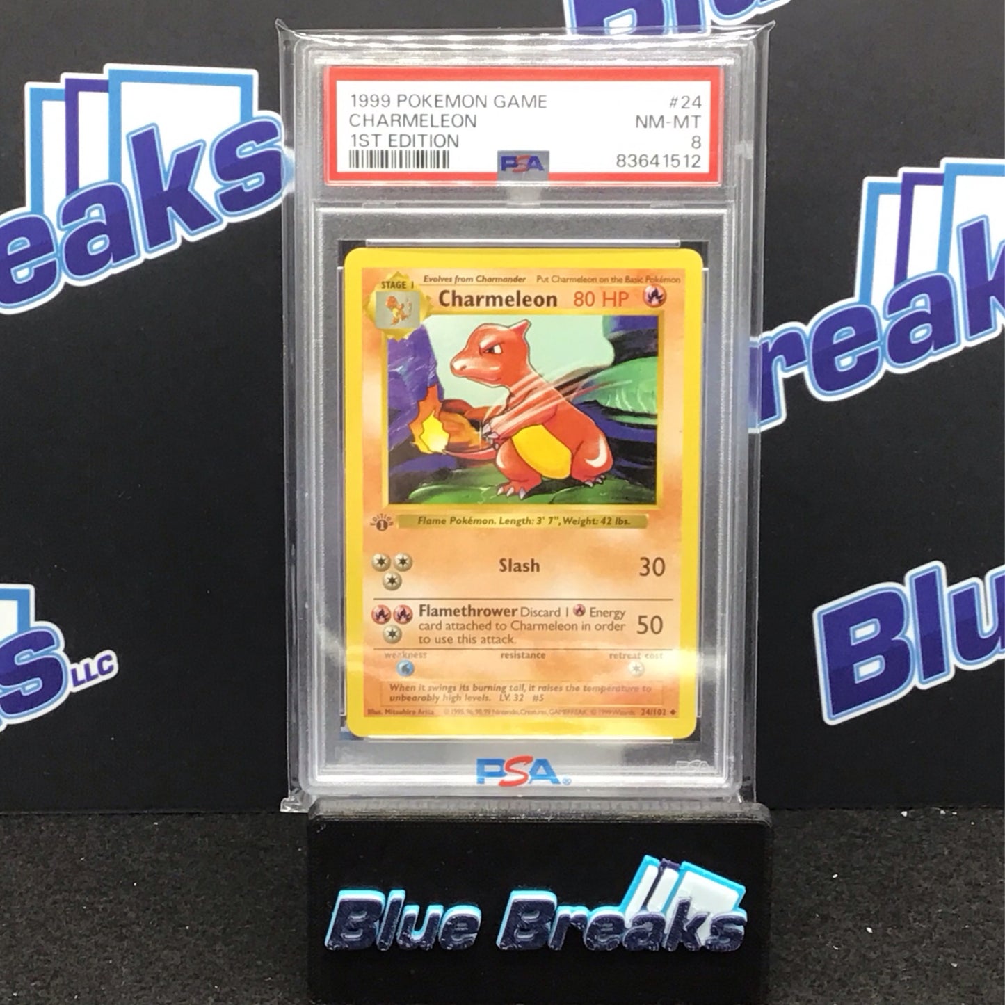 1999 Pokémon Game 1st Edition Charmeleon #24 PSA 8