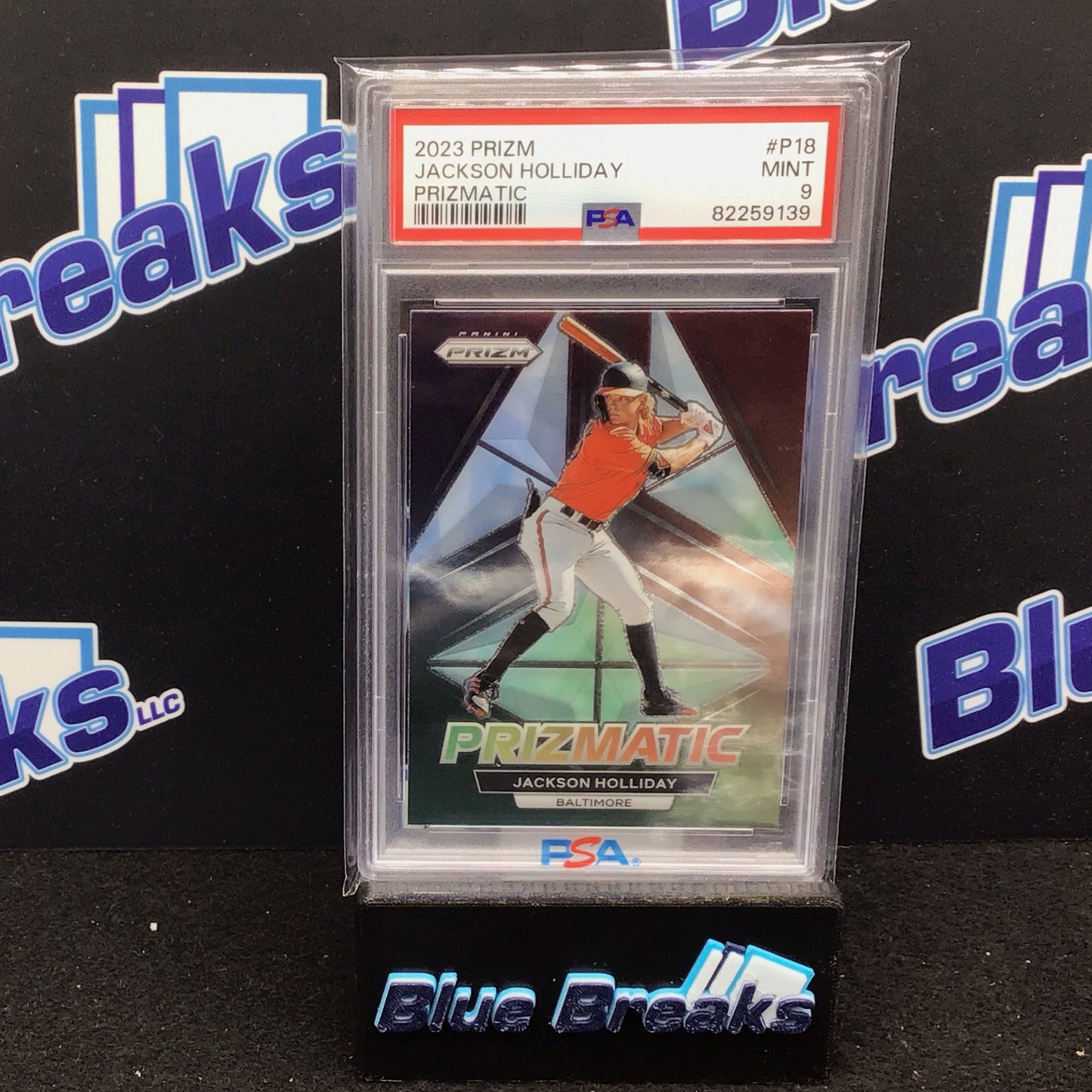 2023 Panini Prizm Prizmatic Jackson Holliday #P18 PSA 9 Orioles