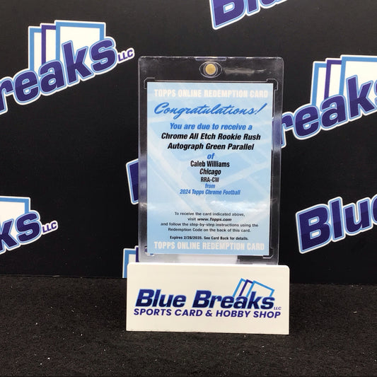 2024 Topps Chrome All Etch Rookie Rush green parallel Caleb Williams auto redemption #RRA-CW Bears