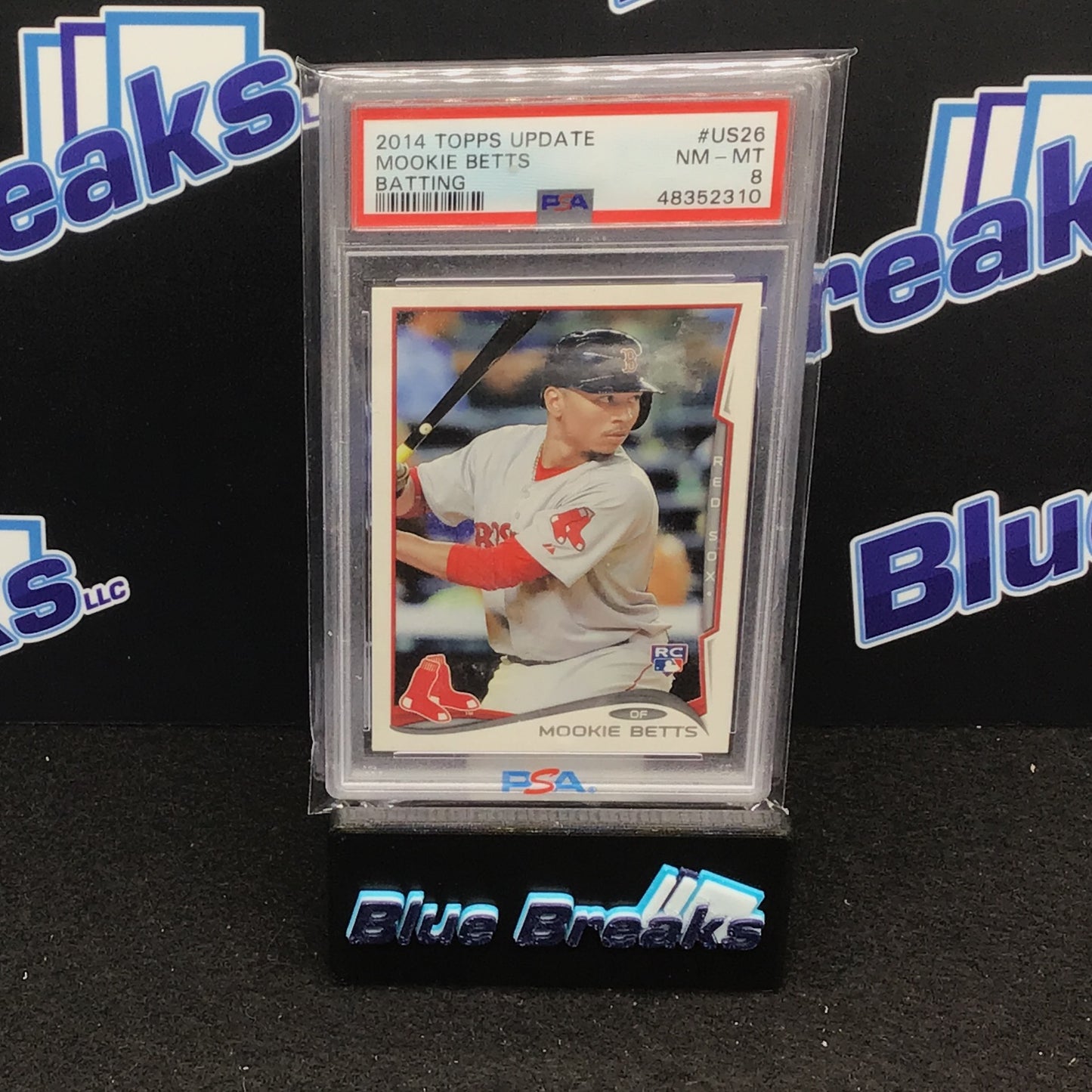 2014 Topps Update Batting Mookie Betts #US26 PSA 8 Red Sox