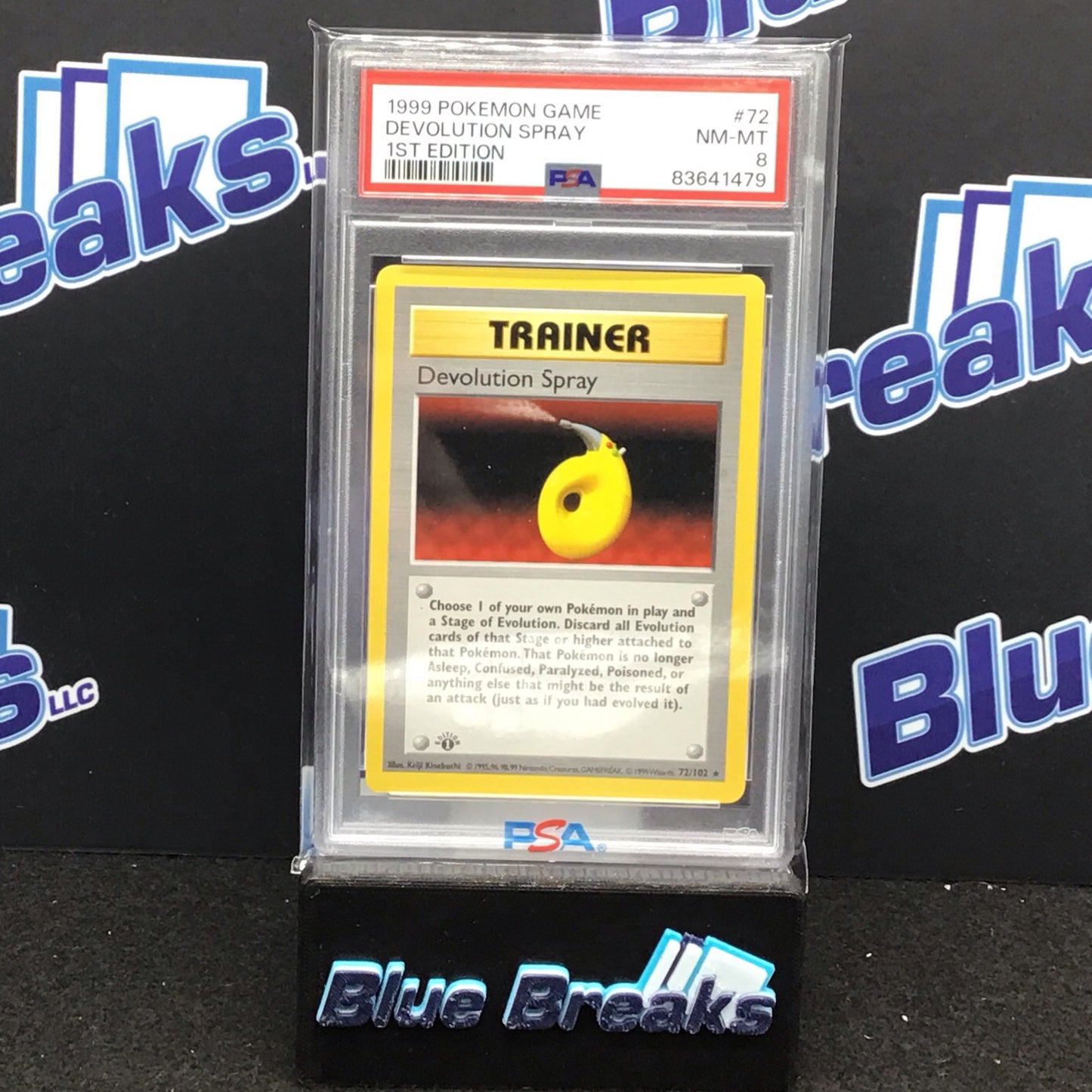 1999 Pokémon Game 1st Edition Devolution Spray #72 PSA 8