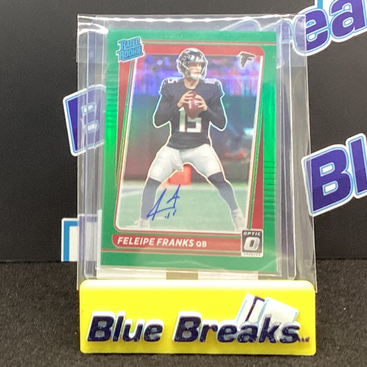 2021 Panini Donruss Optic Green Feleipe Franks auto 2/5 299 Falcons