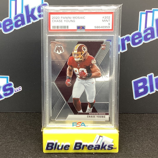 2020 Panini Mosaic - RC - #202 - Chase Young - Washington Redskins / Commanders - PSA 9