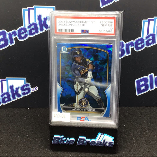 2023 Bowman Draft Sapphire Edition Jackson Chourio #BDC156 PSA 10 Brewers