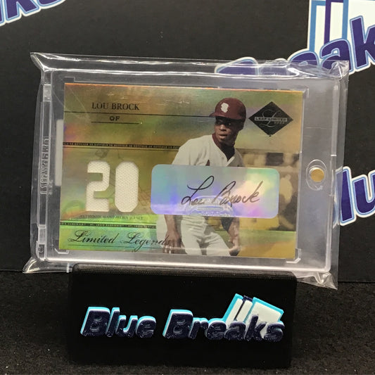 2005 Donruss Leaf Limited Lou Brock relic auto 19/20 #LL-26 Cardinals
