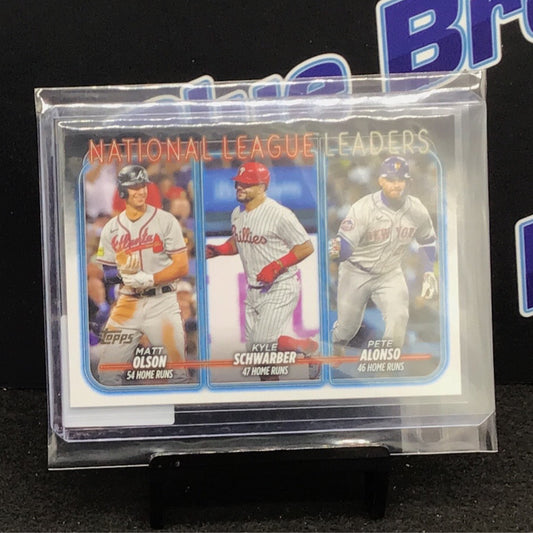2024 Topps Series 1 NL Leaders Olson Schwarber Alonso Gold Back #260