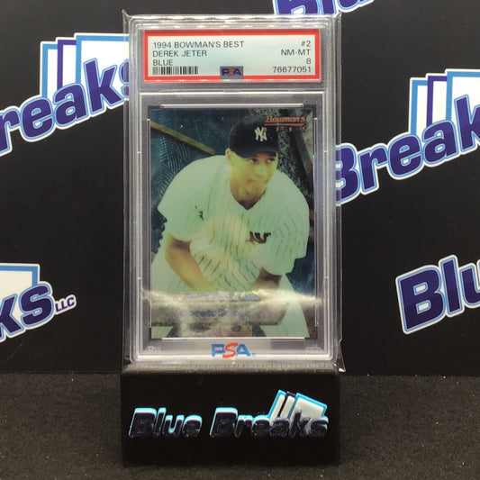 1994 Bowman's Best Blue Derek Jeter #2 PSA 8 Yankees
