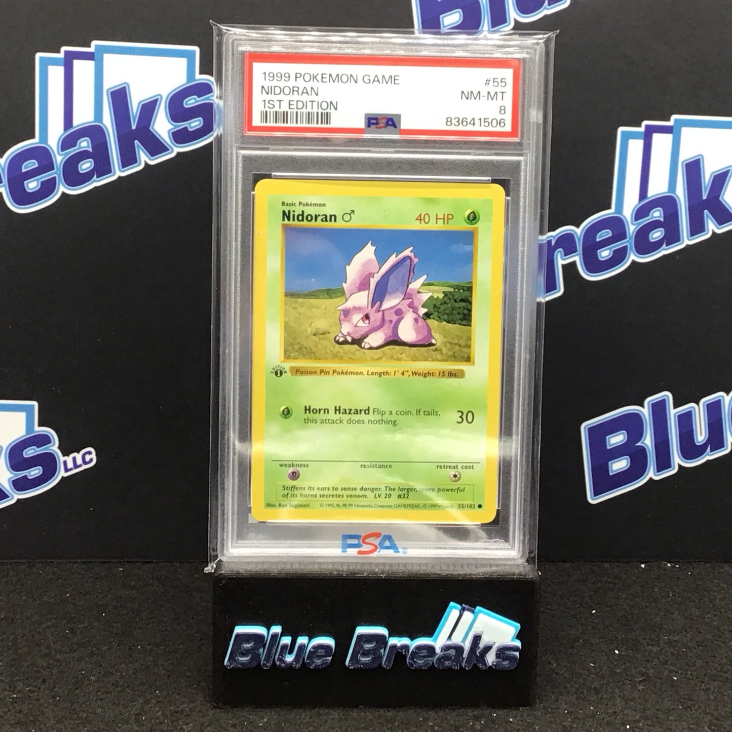 1999 Pokémon Game 1st Edition Nidoran #55 PSA 8