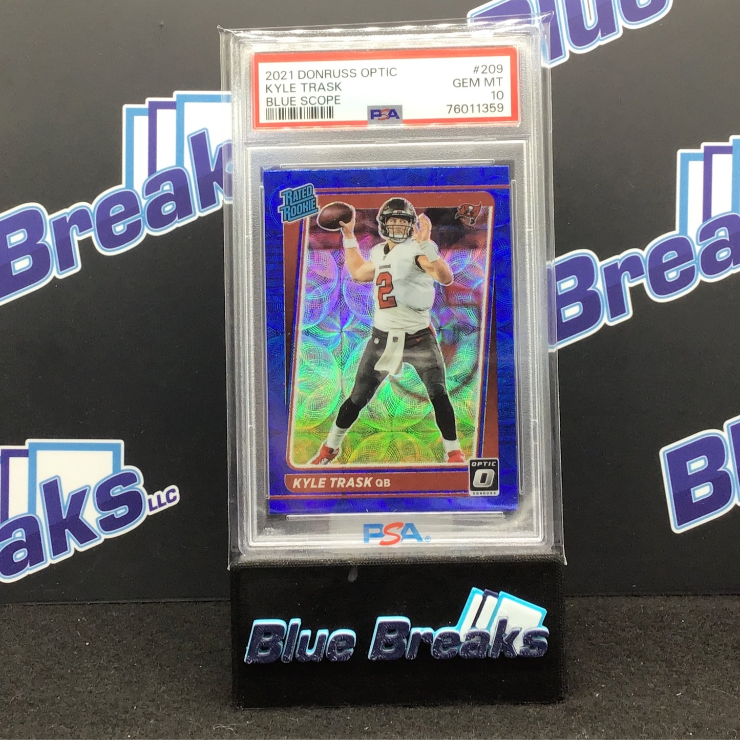2021 Donruss Optic - Kyle Trask - Blue Scope - #209 - PSA 10 - Tampa Bay Buccaneers