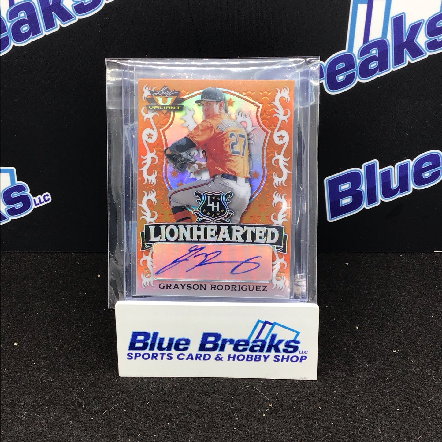2021 Leaf Valiant orange Lionhearted Grayson Rodriguez auto 31/99 #LH-GR1 Orioles