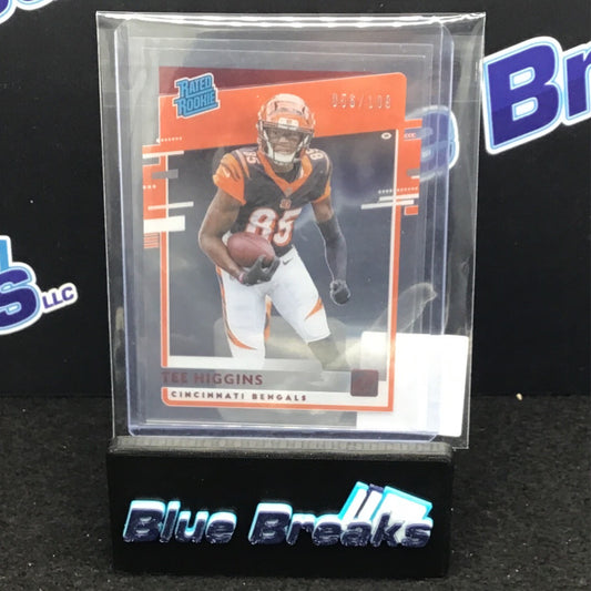 2020 Panini Chronicles Donruss Rated Rookie Tee Higgins 056/199 #RR-TH Bengals