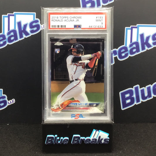 2018 Topps Chrome - Ronald Acuna Jr - #193 - PSA 9 - Atlanta Braves