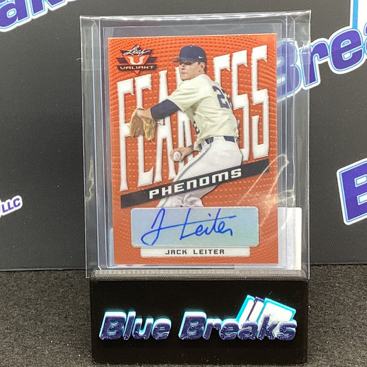 2021 Leaf Valiant Fearless Phenoms Orange Jack Leiter auto 23/99 #FP-FL1
