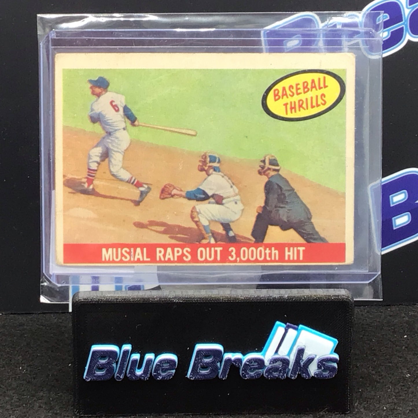 1959 Topps Musial raps out 300th Hit #470 Cardinals