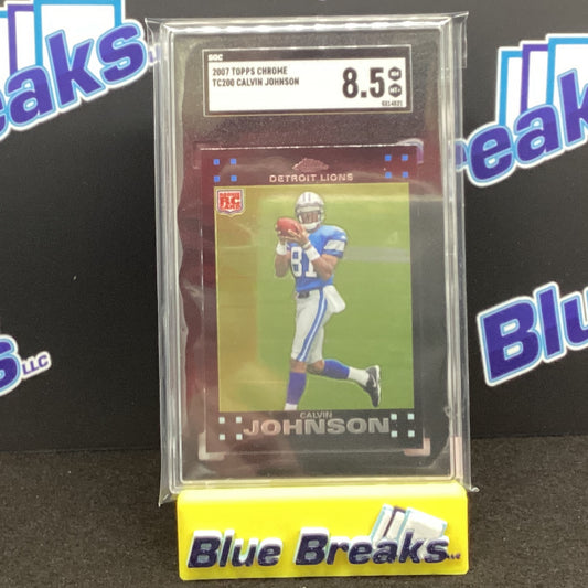 2007 Topps Chrome Calvin Johnson TC200 SGC 8.5