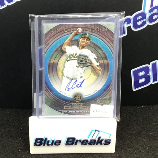 2022 Bowman - Inception - Ryan Cusick - auto - 109/399 & 250/399 - #PA-RCK - baseball - Athletics