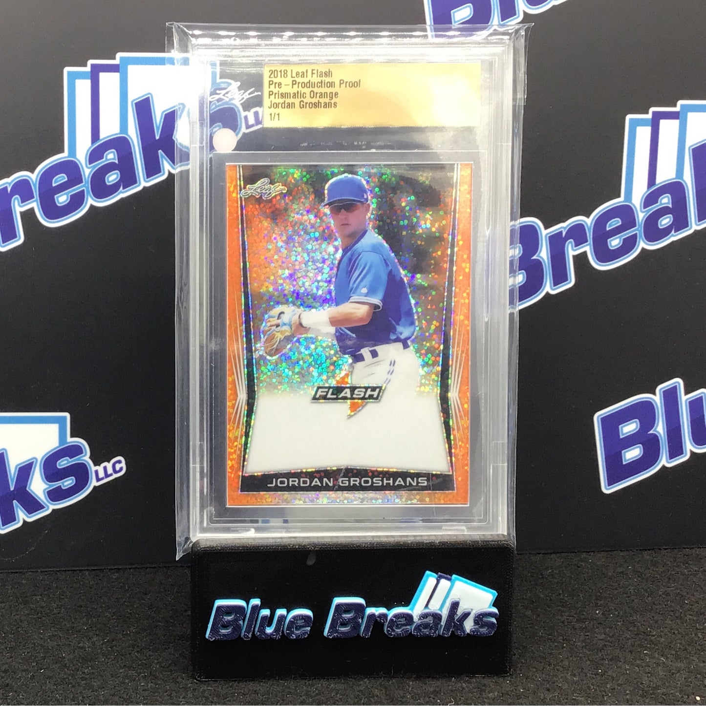 2018 Leaf Flash - Jordan Groshans - Pre Production proof - Prismatic Orange - 1/1