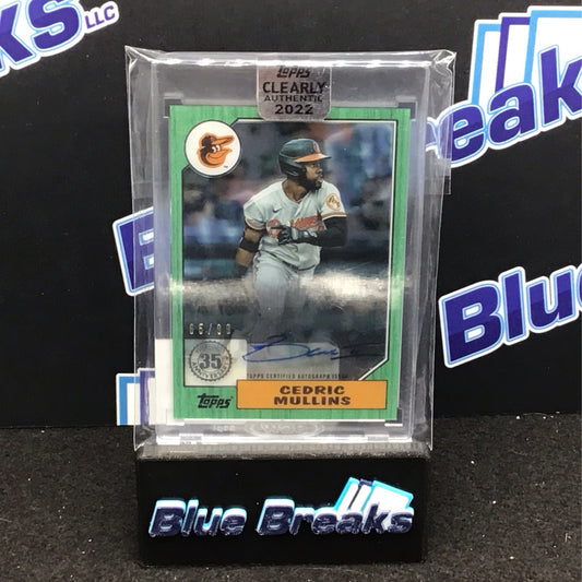 2022 Topps Clearly Authentic green Cedric Mullins auto 65/99 #87TBA-CM Orioles
