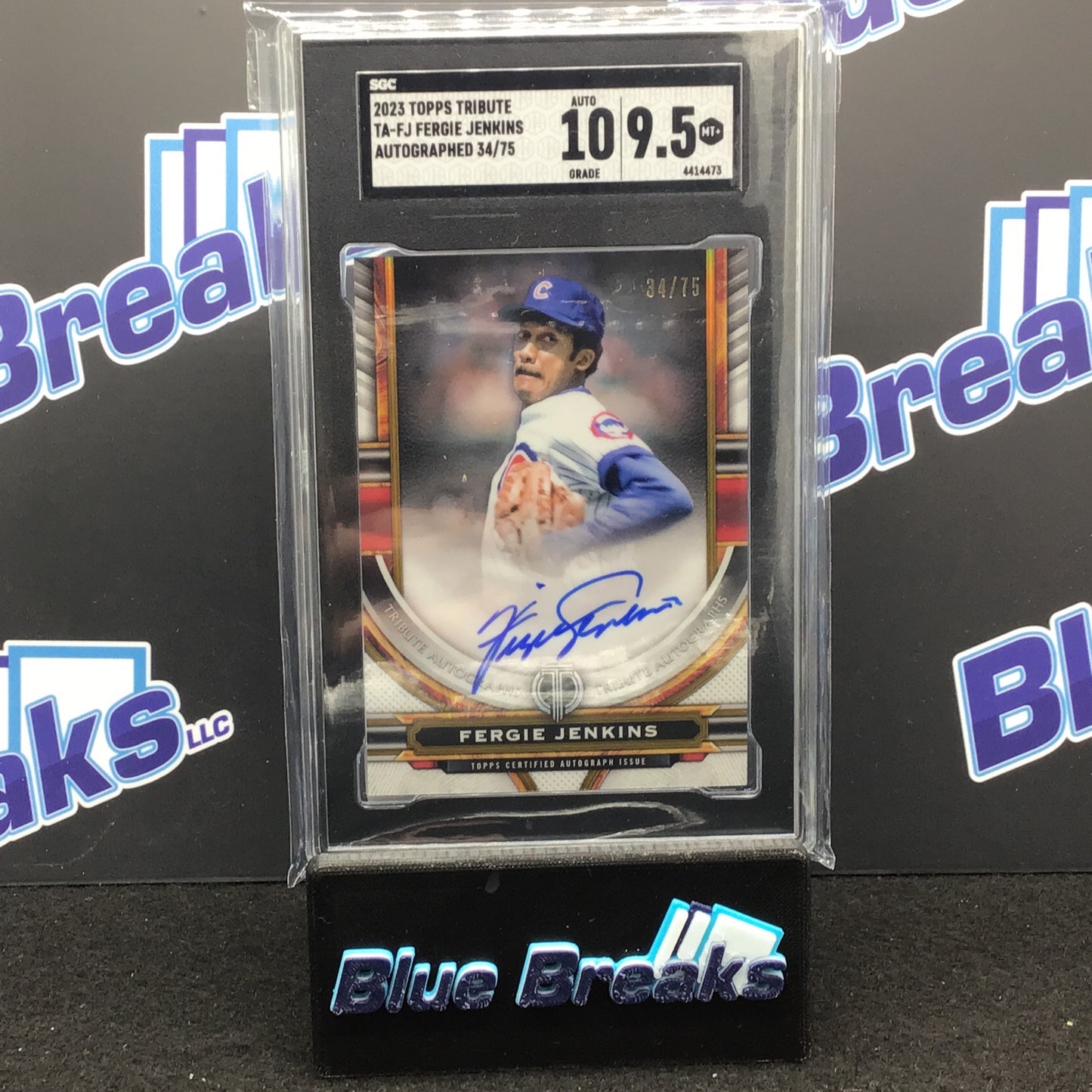 2023 Topps Tribute - Fergie Jenkins - #TA-FJ - Autographed - 34/75 - SGC 9.5 Auto SGC 10 - Chicago Cubs