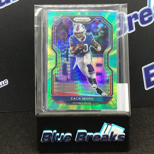 2020 Panini Prizm Hyper Green Zack Moss 080/175 RC #311 Bills