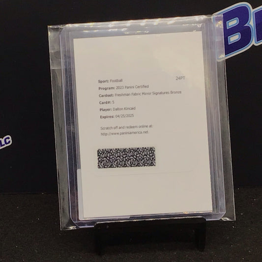 2023 Panini Certified Freshman Fabric Mirror Signatures Bronze Dalton Kindcaid Redemption #5 Bills