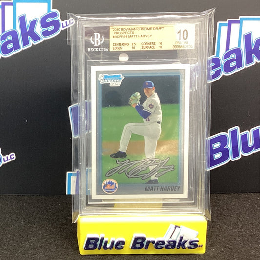2010 Bowman Chrome Draft - Matt Harvey BGS 10