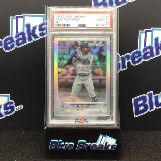 2022 Topps Chrome - Julio Rodriguez SP Refractor - #222 - Seattle Mariners 2 PSA 10 - Gem Mt