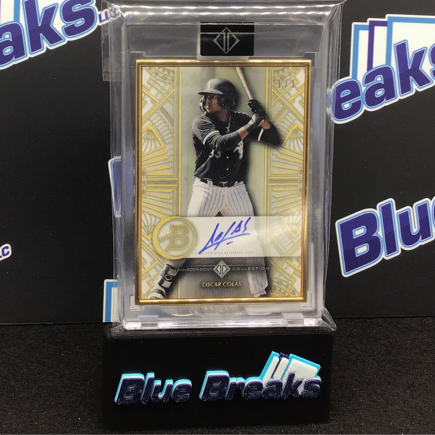 2022 Topps Bowman Transcendent Deco Gold Oscar Colas 1/1 #BDGA-OCS White Sox