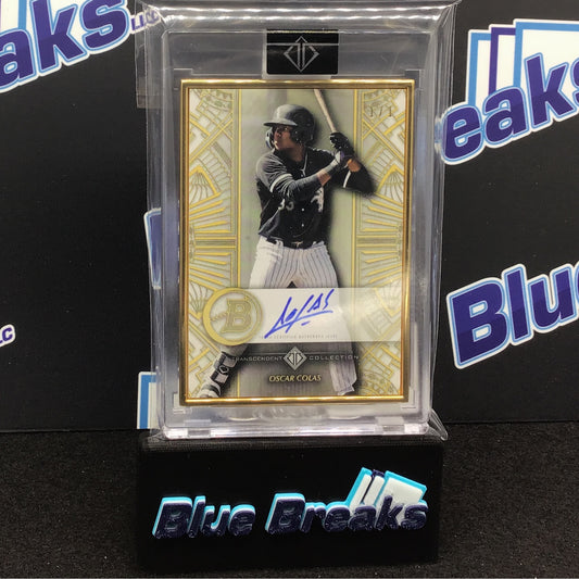 2022 Topps Bowman Transcendent Deco Gold Oscar Colas 1/1 #BDGA-OCS White Sox