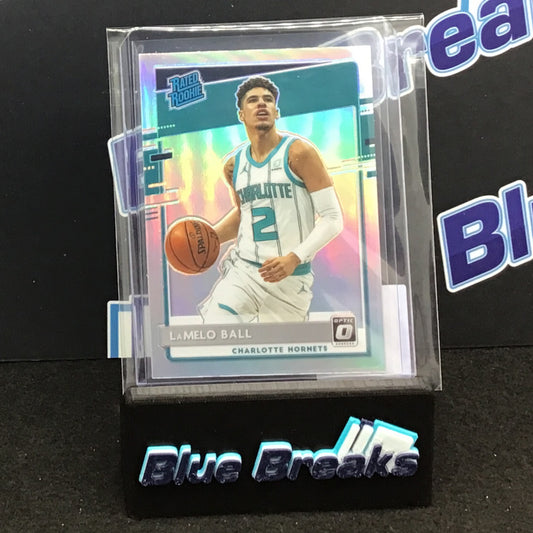 2020-21 Panini Donruss Optic Refractor Rated Rookie LaMelo Ball #153 Hornets