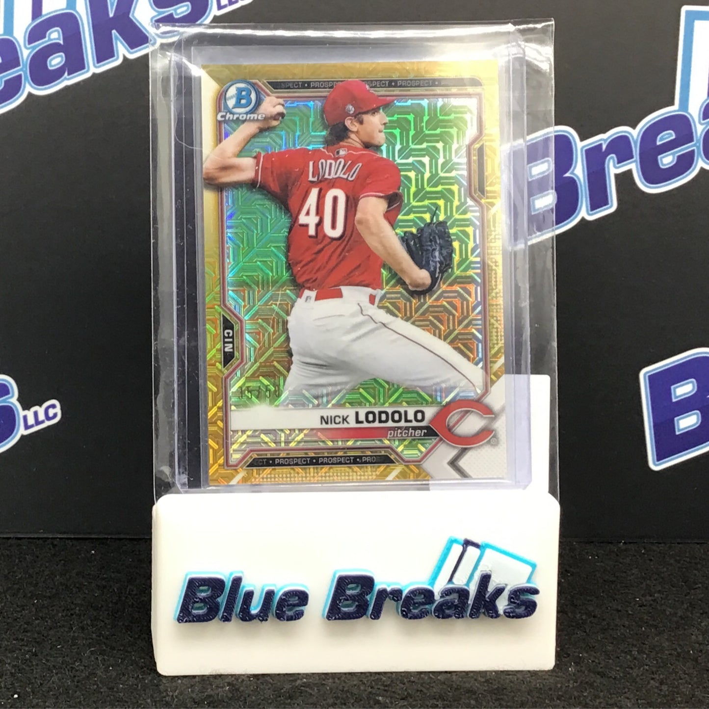 2021 Bowman Chrome Gold Mojo Nick Lodolo 35/50 #BCP-178 Reds