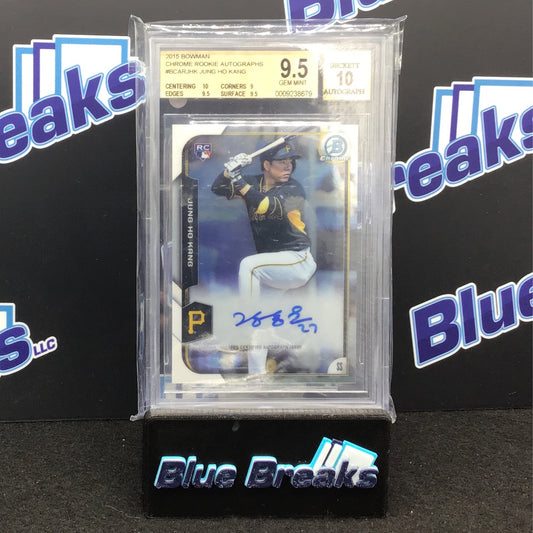 2015 Bowman - Jung Ho Kang - Chrome Rookie Autographs - Pittsburgh Pirates - BGS 9.5