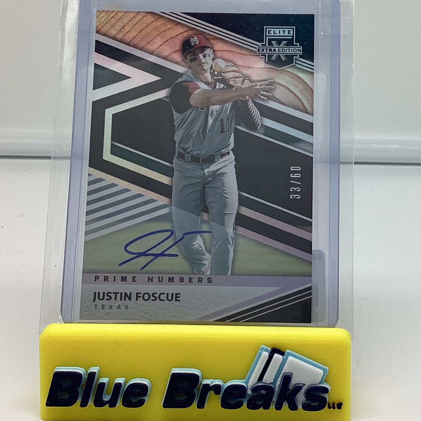 2020 Panini Elite Extra Edition - Justin Foscue auto 33/60 #14 Rangers