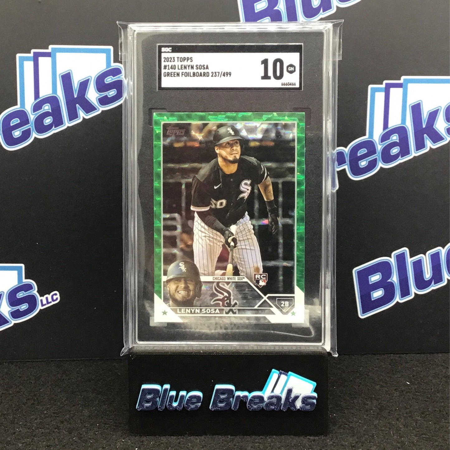 2023 Topps Series 1 Green Foilboard Lenyn Sosa 237/499 RC #140 SGC 10 White Sox
