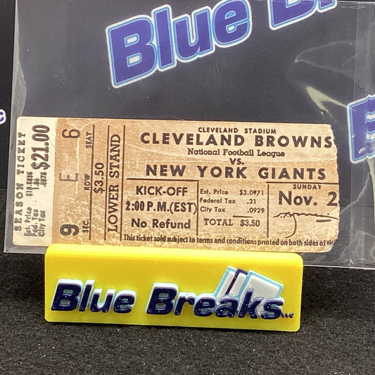 1958 Ticket - Cleveland Browns vs New York Giants